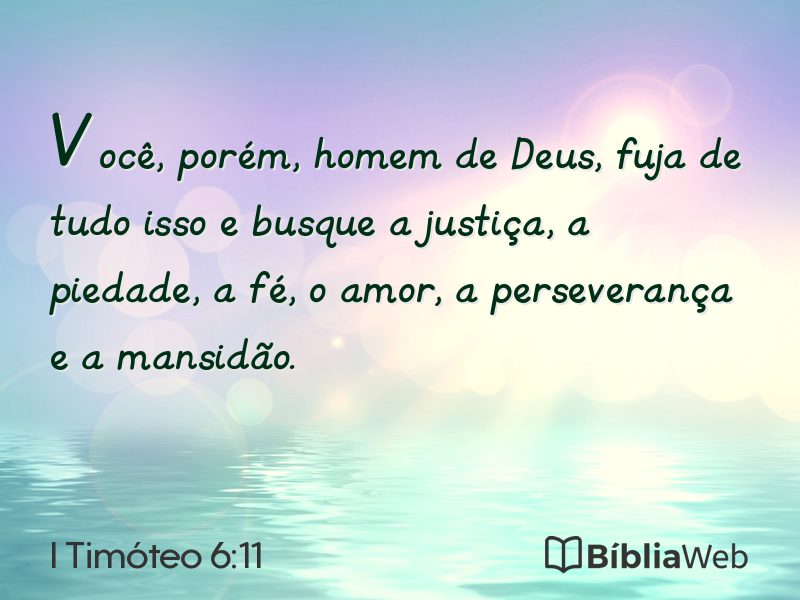 I Timóteo 6:11 em imagem para compartilhar
