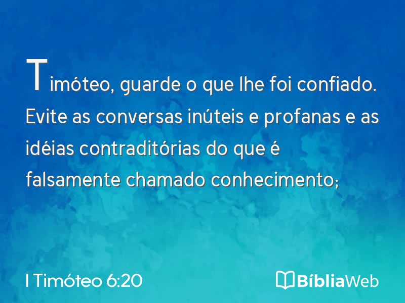 I Timóteo 6:20 em imagem para compartilhar