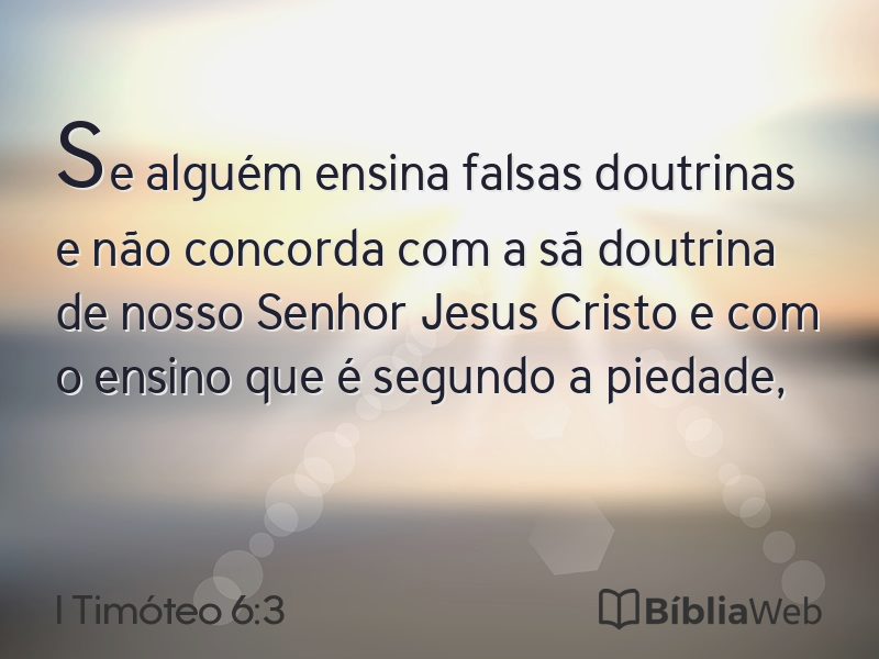 I Timóteo 6:3 em imagem para compartilhar