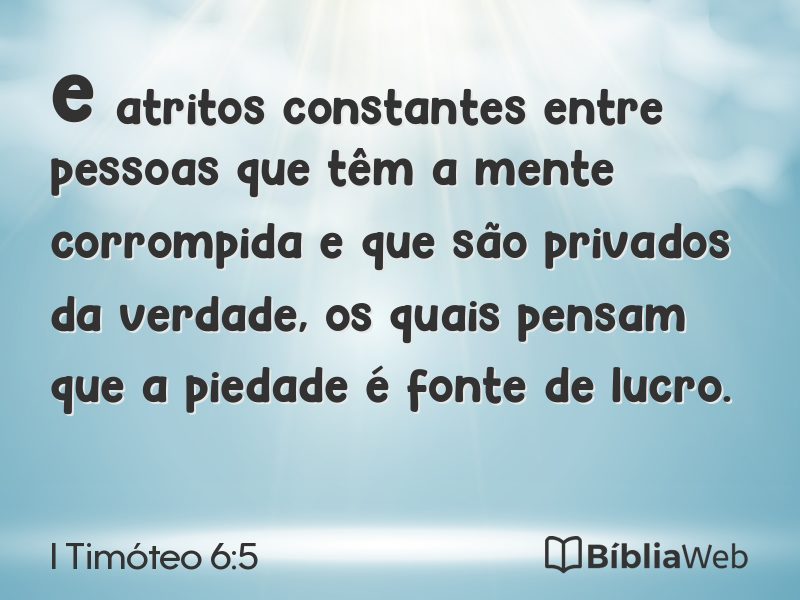 I Timóteo 6:5 em imagem para compartilhar