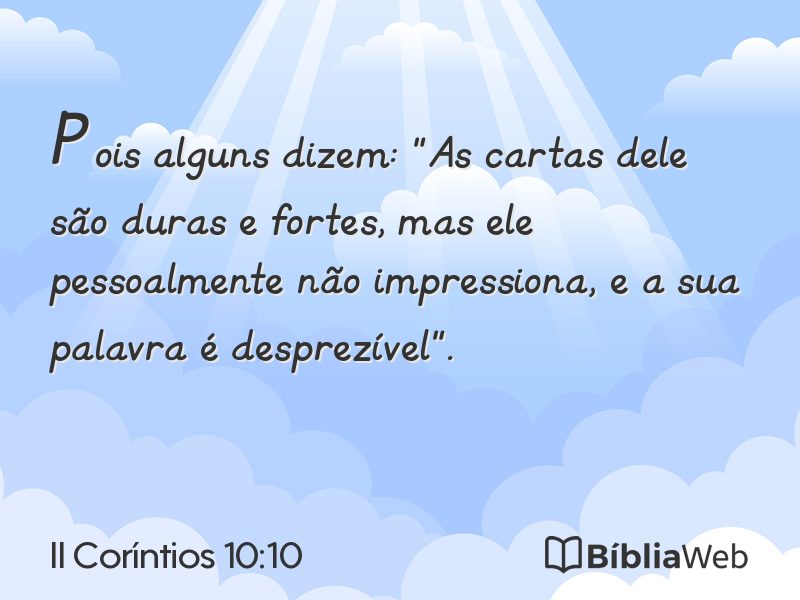 II Coríntios 10:10 em imagem para compartilhar
