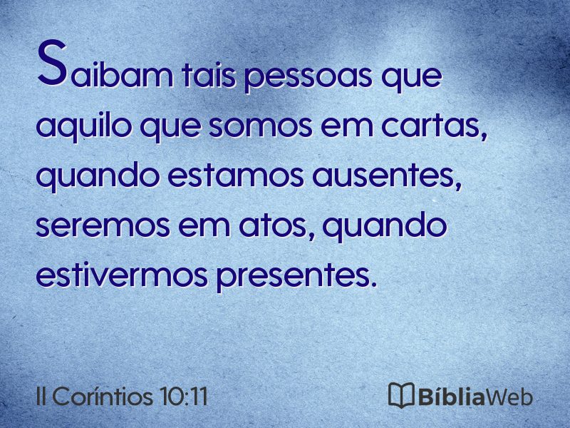 II Coríntios 10:11 em imagem para compartilhar