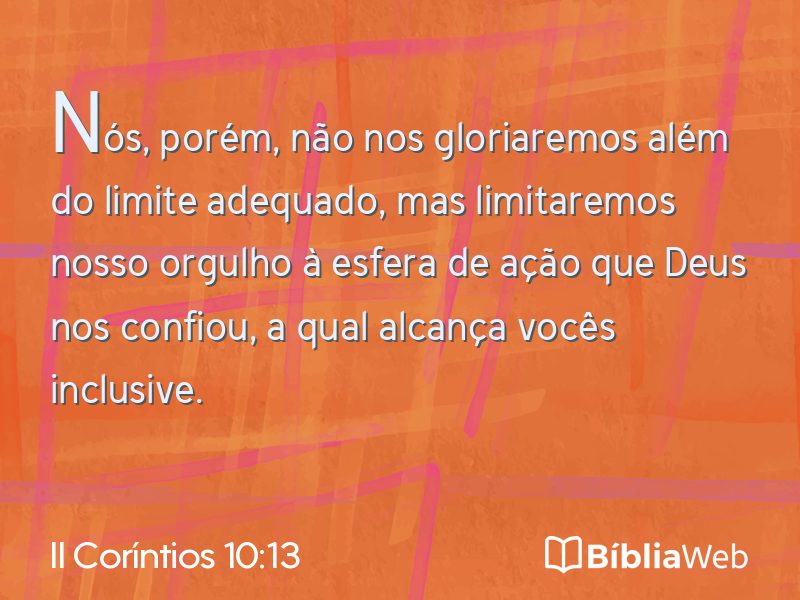 II Coríntios 10:13 em imagem para compartilhar
