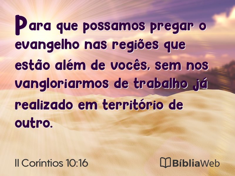 II Coríntios 10:16 em imagem para compartilhar
