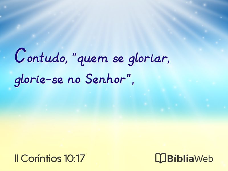 II Coríntios 10:17 em imagem para compartilhar