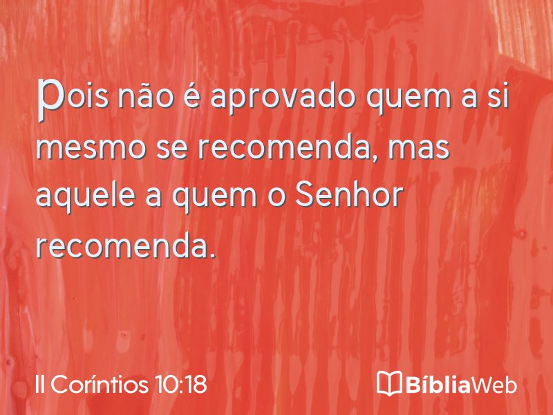II Coríntios 10:18 em imagem para compartilhar