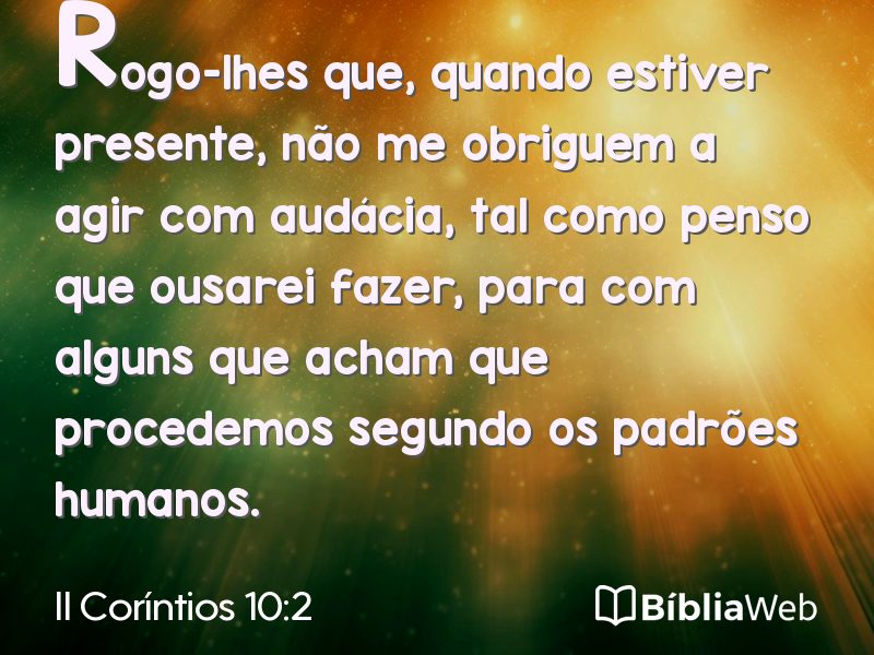 II Coríntios 10:2 em imagem para compartilhar