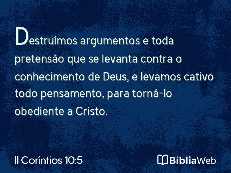 II Coríntios 10:5 em imagem para compartilhar