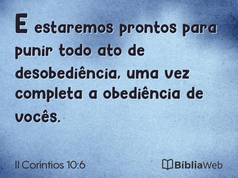 II Coríntios 10:6 em imagem para compartilhar