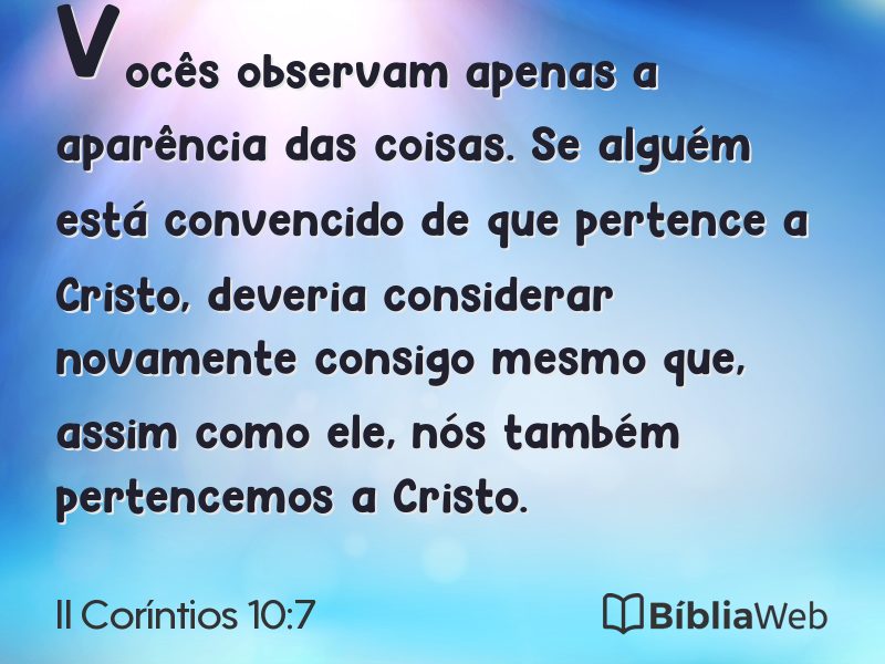 II Coríntios 10:7 em imagem para compartilhar