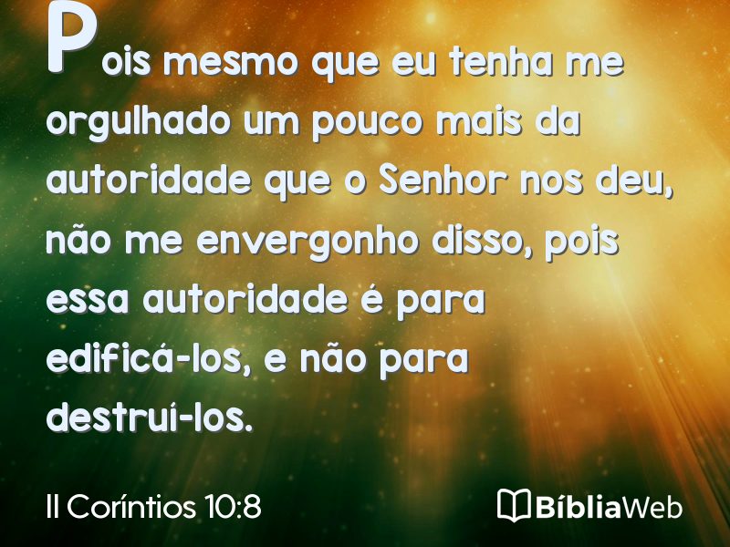II Coríntios 10:8 em imagem para compartilhar
