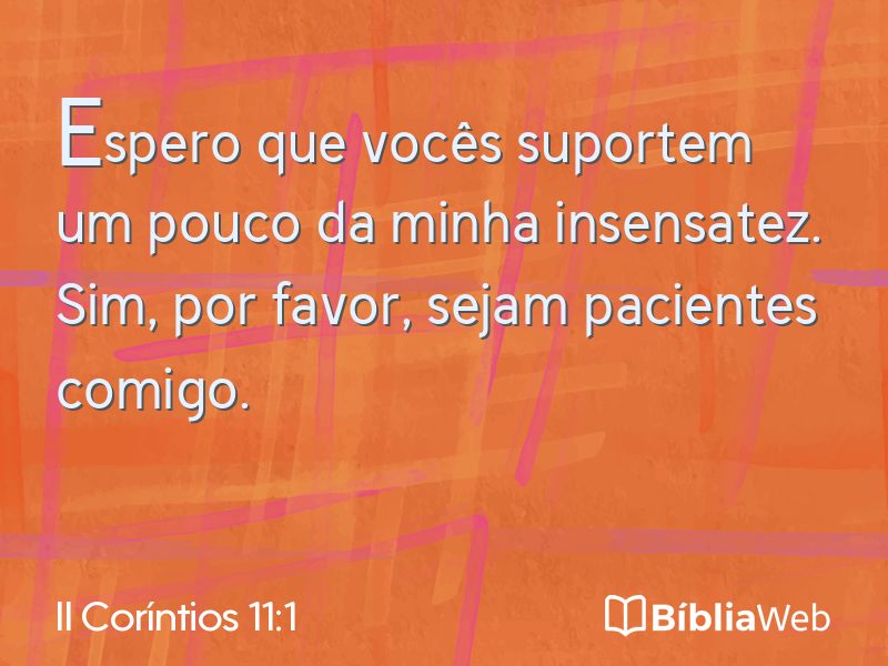 II Coríntios 11:1 em imagem para compartilhar