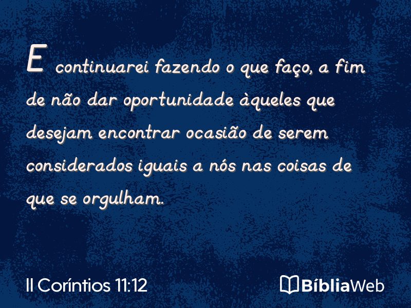 II Coríntios 11:12 em imagem para compartilhar