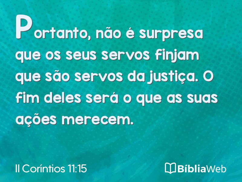 II Coríntios 11:15 em imagem para compartilhar