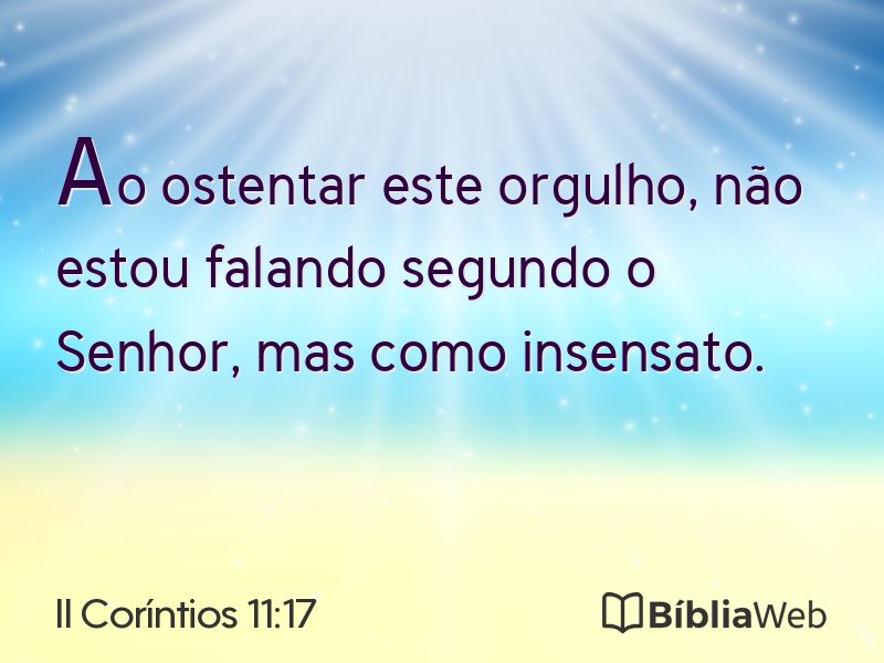II Coríntios 11:17 em imagem para compartilhar