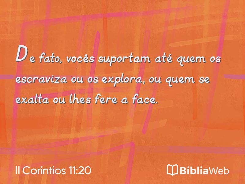II Coríntios 11:20 em imagem para compartilhar