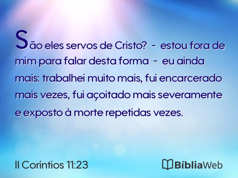 II Coríntios 11:23 em imagem para compartilhar
