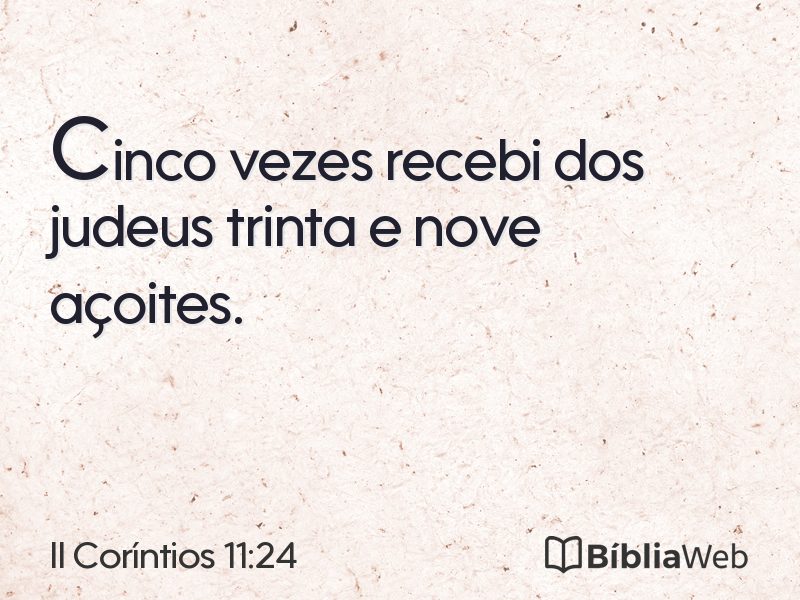 II Coríntios 11:24 em imagem para compartilhar