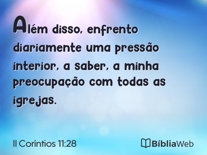 II Coríntios 11:28 em imagem para compartilhar