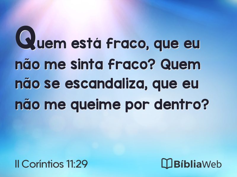 II Coríntios 11:29 em imagem para compartilhar