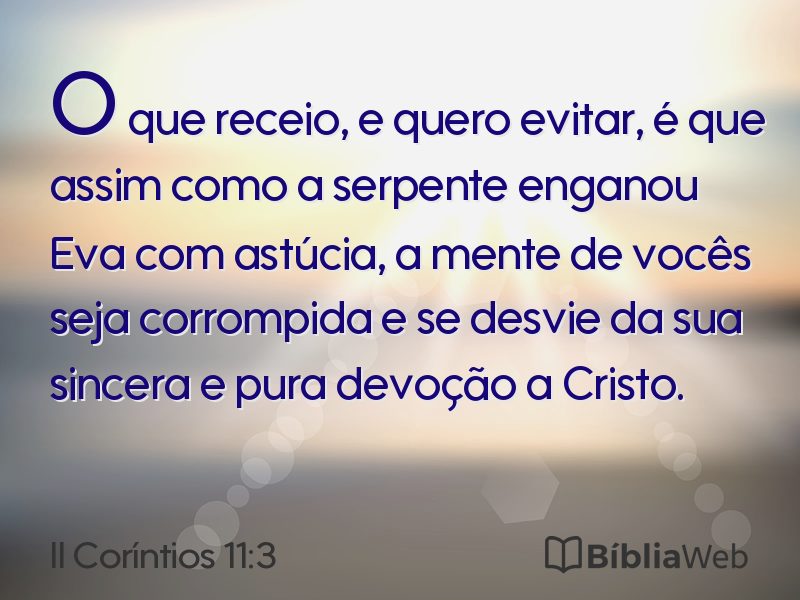 II Coríntios 11:3 em imagem para compartilhar