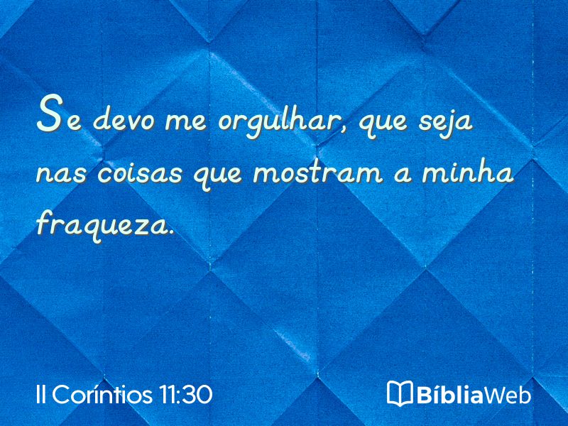 II Coríntios 11:30 em imagem para compartilhar