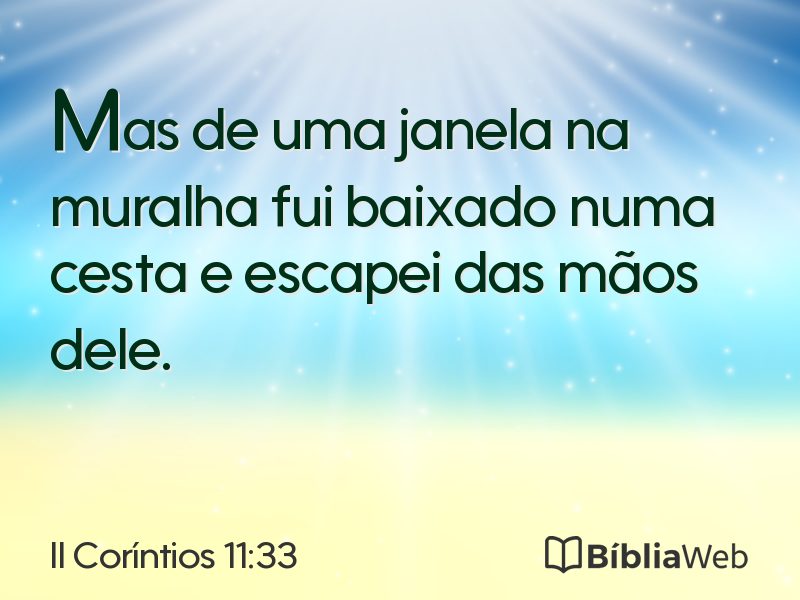II Coríntios 11:33 em imagem para compartilhar