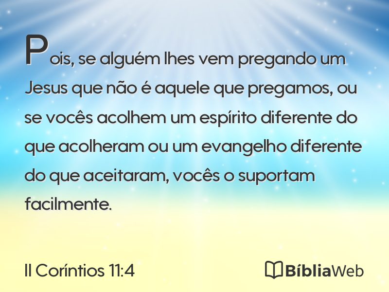 II Coríntios 11:4 em imagem para compartilhar