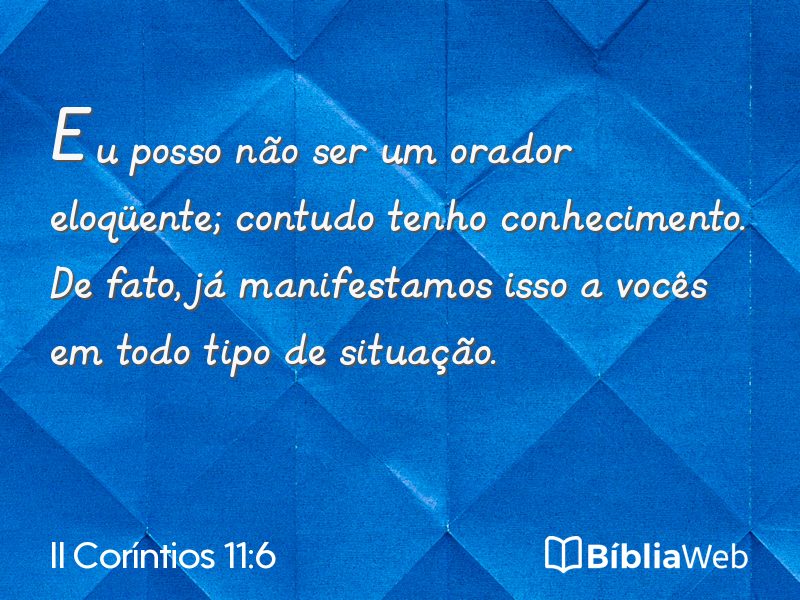 II Coríntios 11:6 em imagem para compartilhar