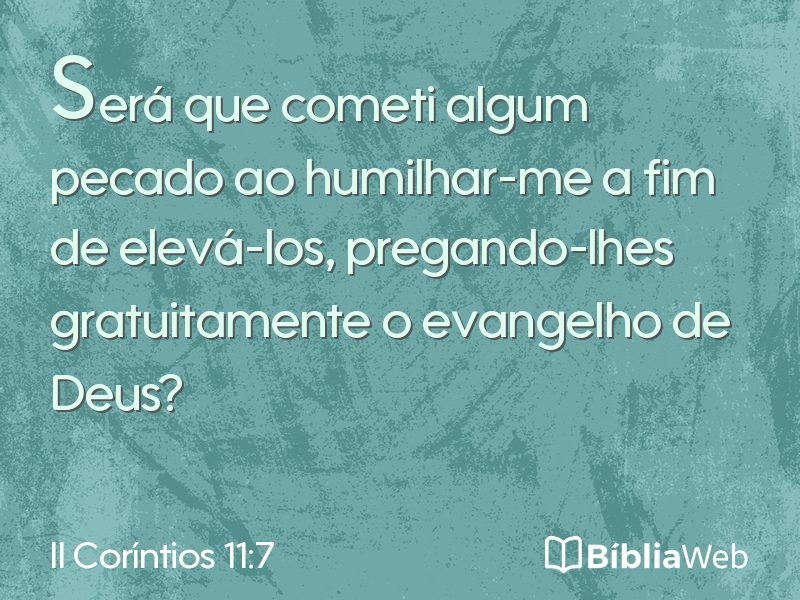 II Coríntios 11:7 em imagem para compartilhar