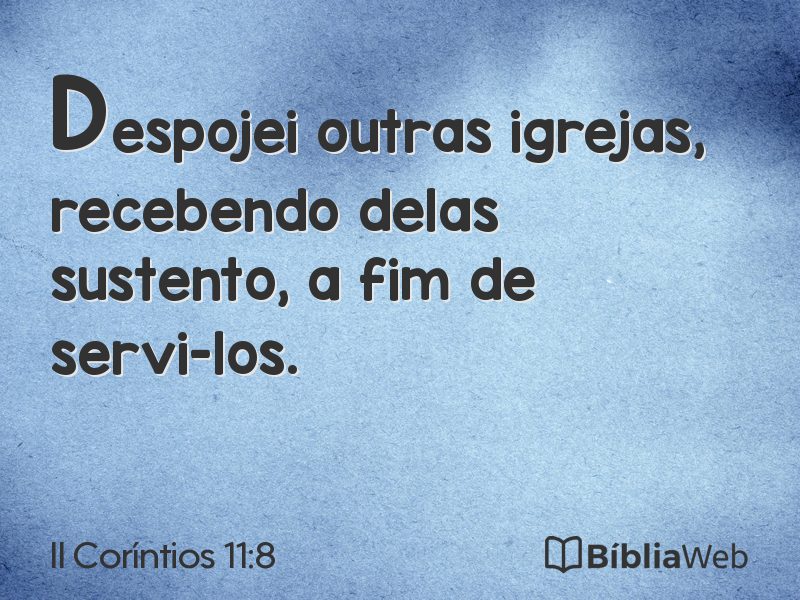 II Coríntios 11:8 em imagem para compartilhar