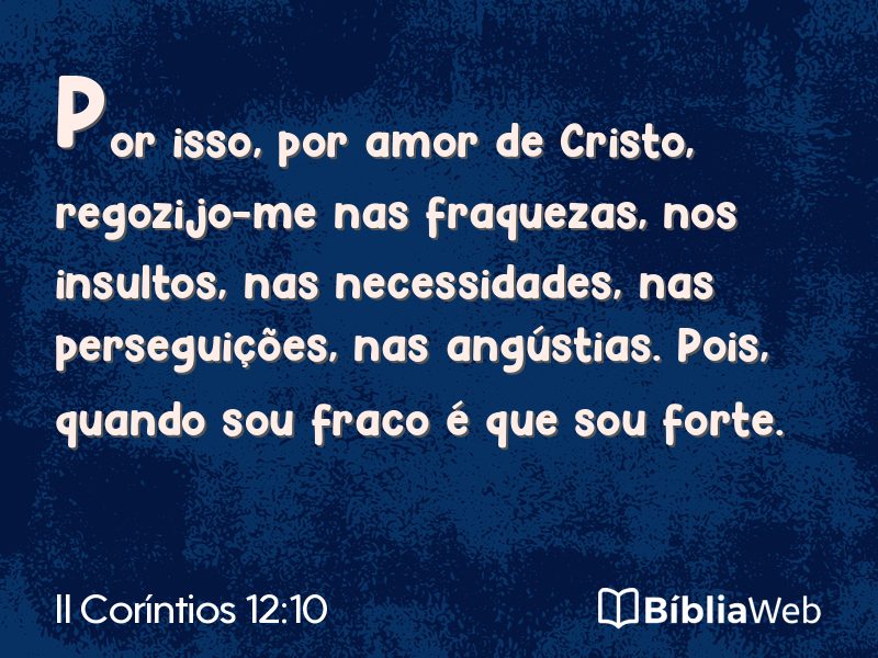 II Coríntios 12:10 em imagem para compartilhar