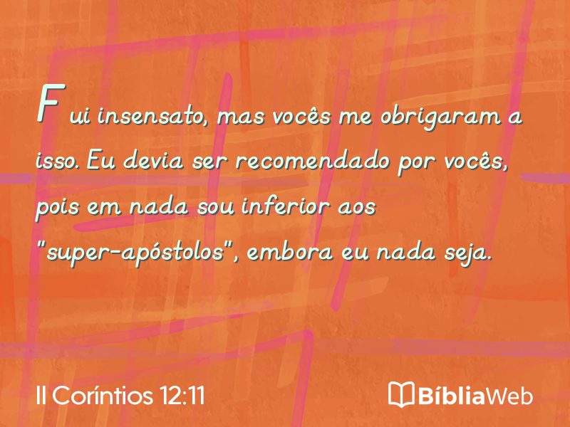 II Coríntios 12:11 em imagem para compartilhar