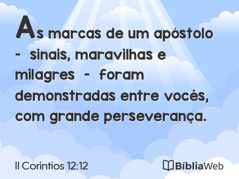 II Coríntios 12:12 em imagem para compartilhar