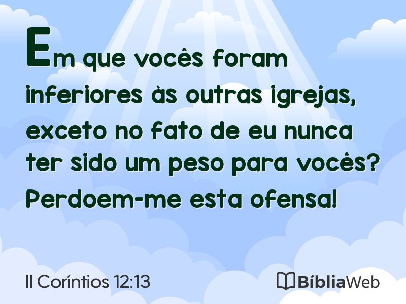 II Coríntios 12:13 em imagem para compartilhar