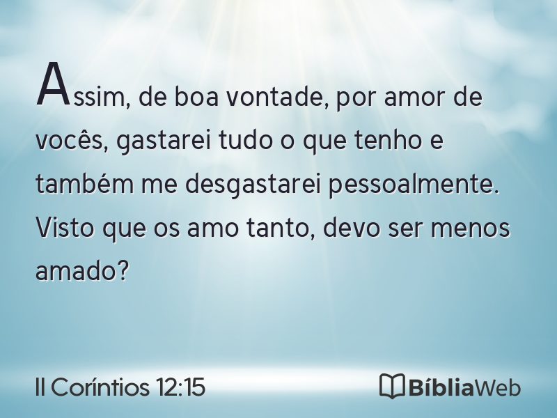 II Coríntios 12:15 em imagem para compartilhar