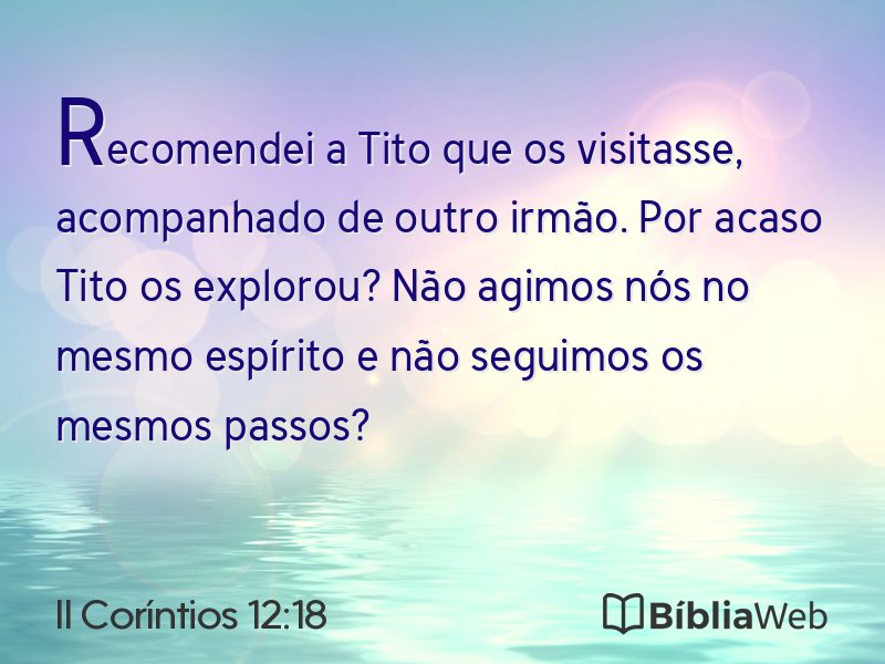 II Coríntios 12:18 em imagem para compartilhar