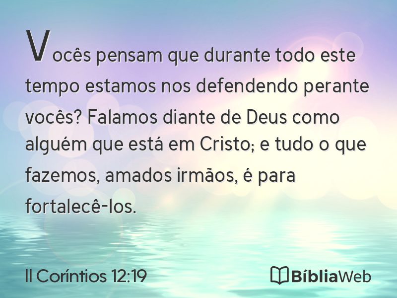 II Coríntios 12:19 em imagem para compartilhar