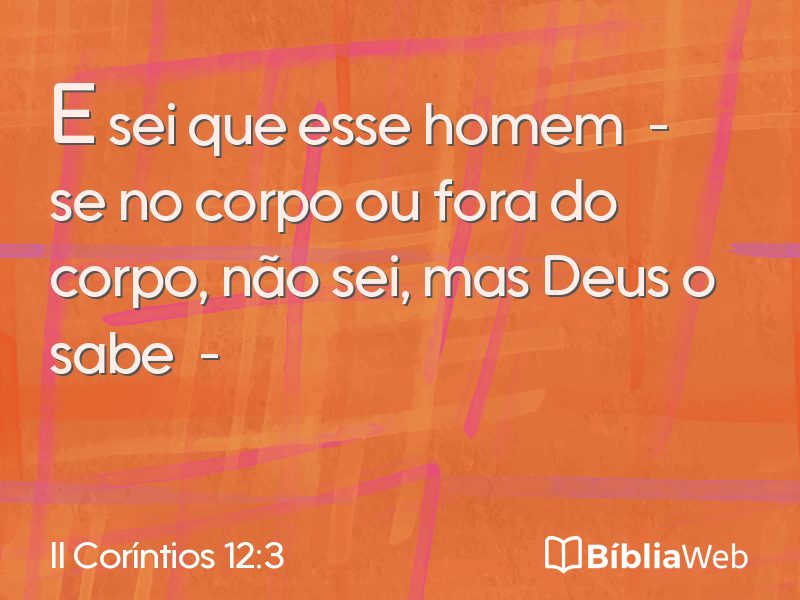 II Coríntios 12:3 em imagem para compartilhar