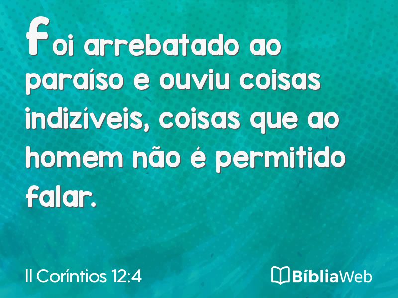 II Coríntios 12:4 em imagem para compartilhar