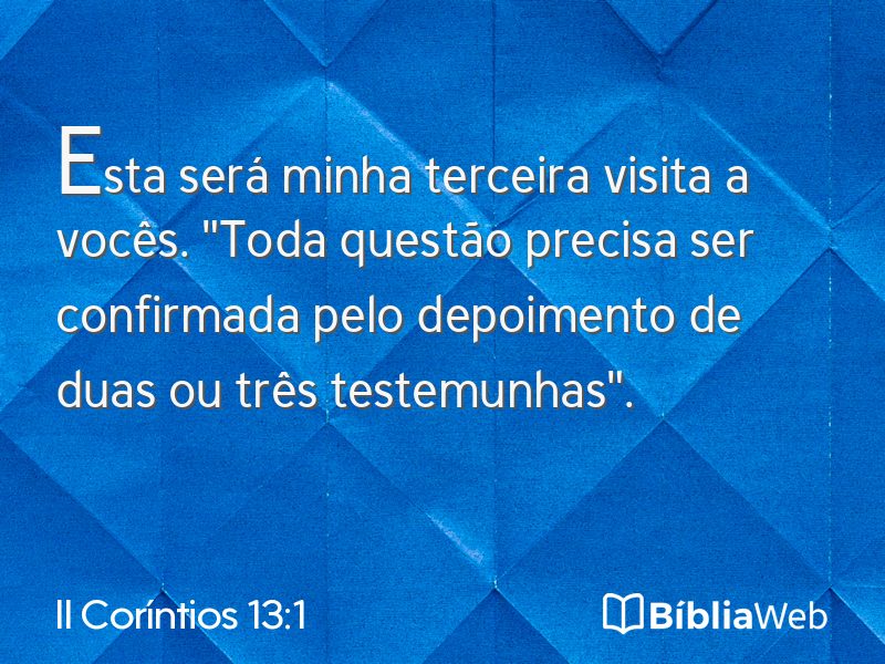 II Coríntios 13:1 em imagem para compartilhar