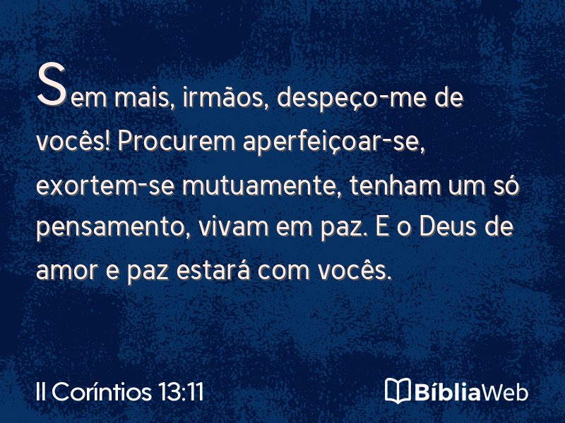 II Coríntios 13:11 em imagem para compartilhar