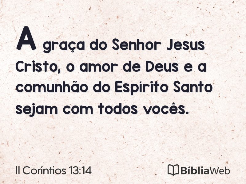 II Coríntios 13:14 em imagem para compartilhar