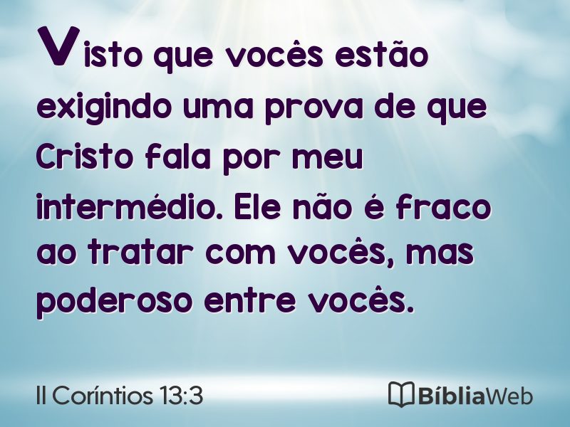 II Coríntios 13:3 em imagem para compartilhar