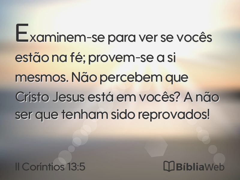 II Coríntios 13:5 em imagem para compartilhar