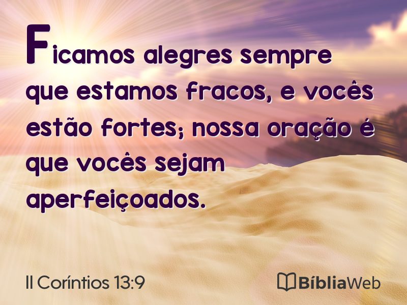 II Coríntios 13:9 em imagem para compartilhar