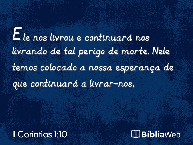 II Coríntios 1:10 em imagem para compartilhar