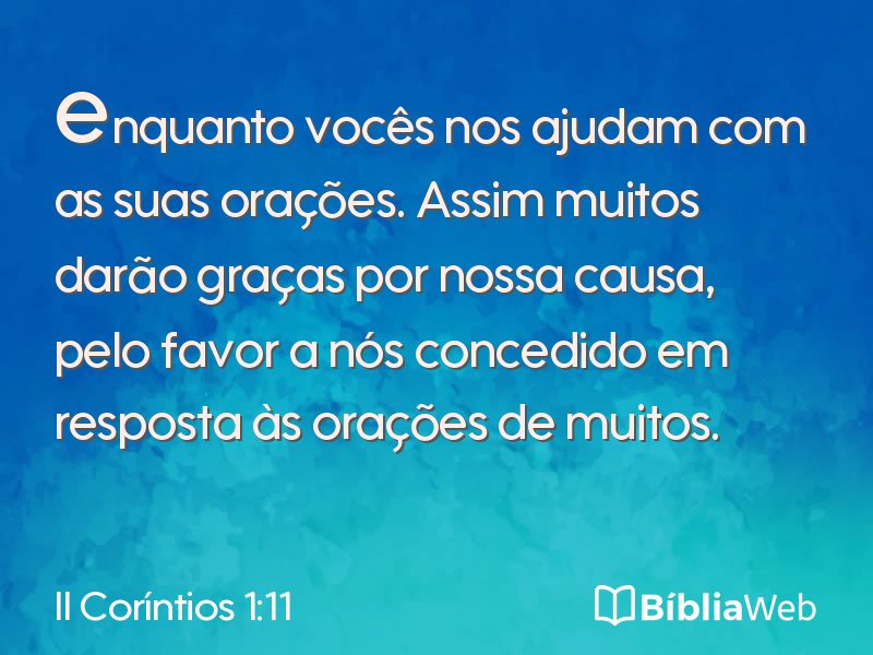 II Coríntios 1:11 em imagem para compartilhar