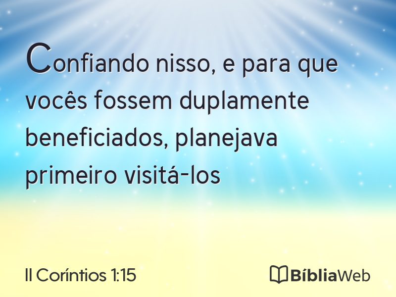 II Coríntios 1:15 em imagem para compartilhar