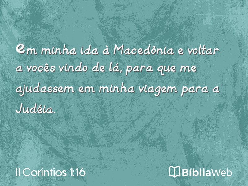 II Coríntios 1:16 em imagem para compartilhar